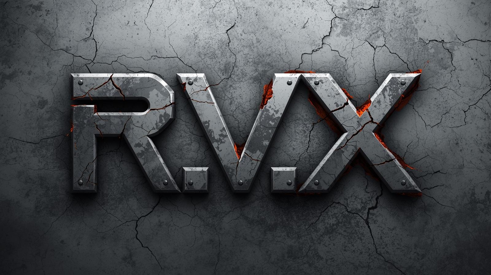 RVXX Argent Metal carved steel lettering concept