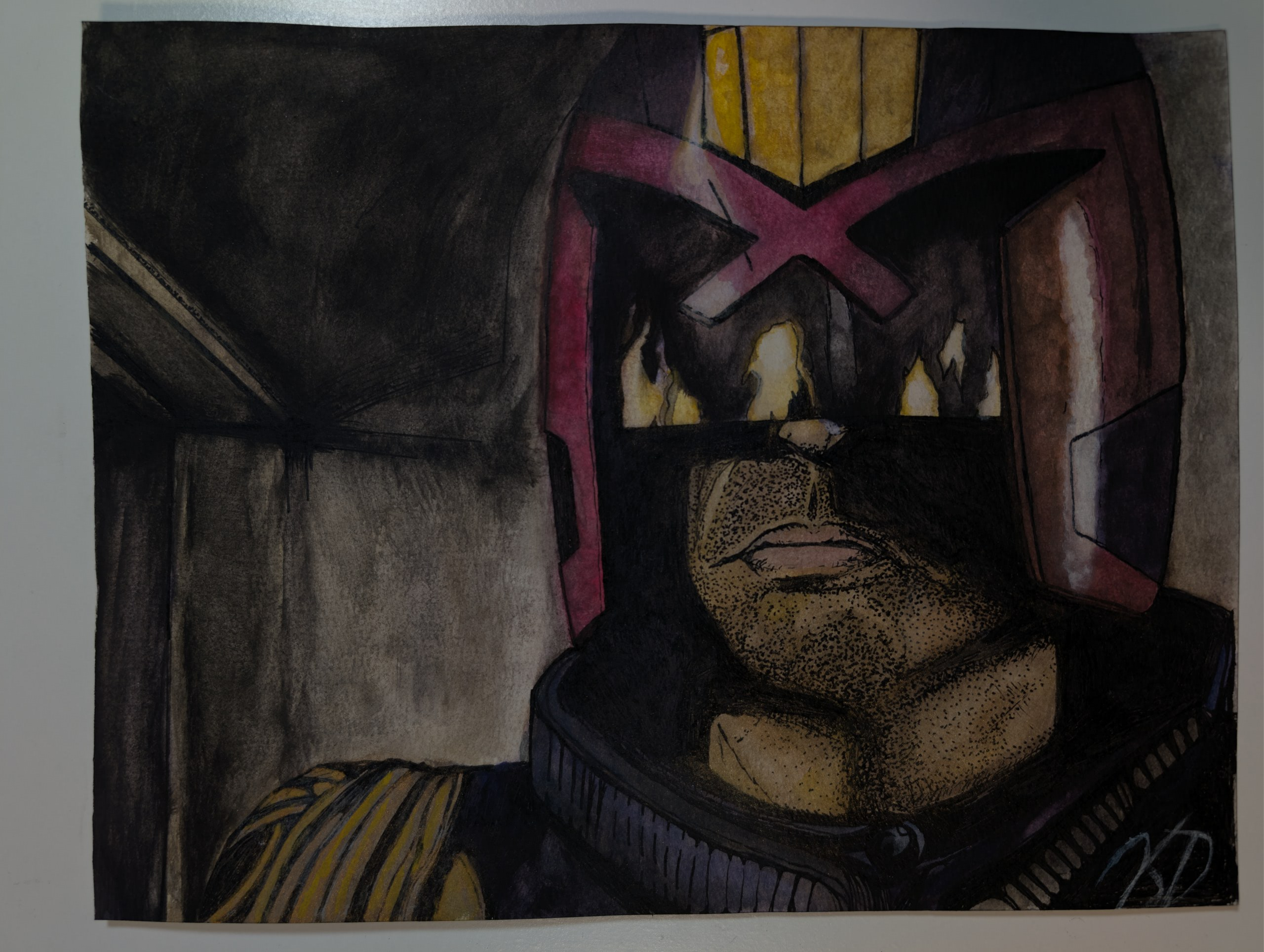 Dredd dark sci-fi fan art digital print