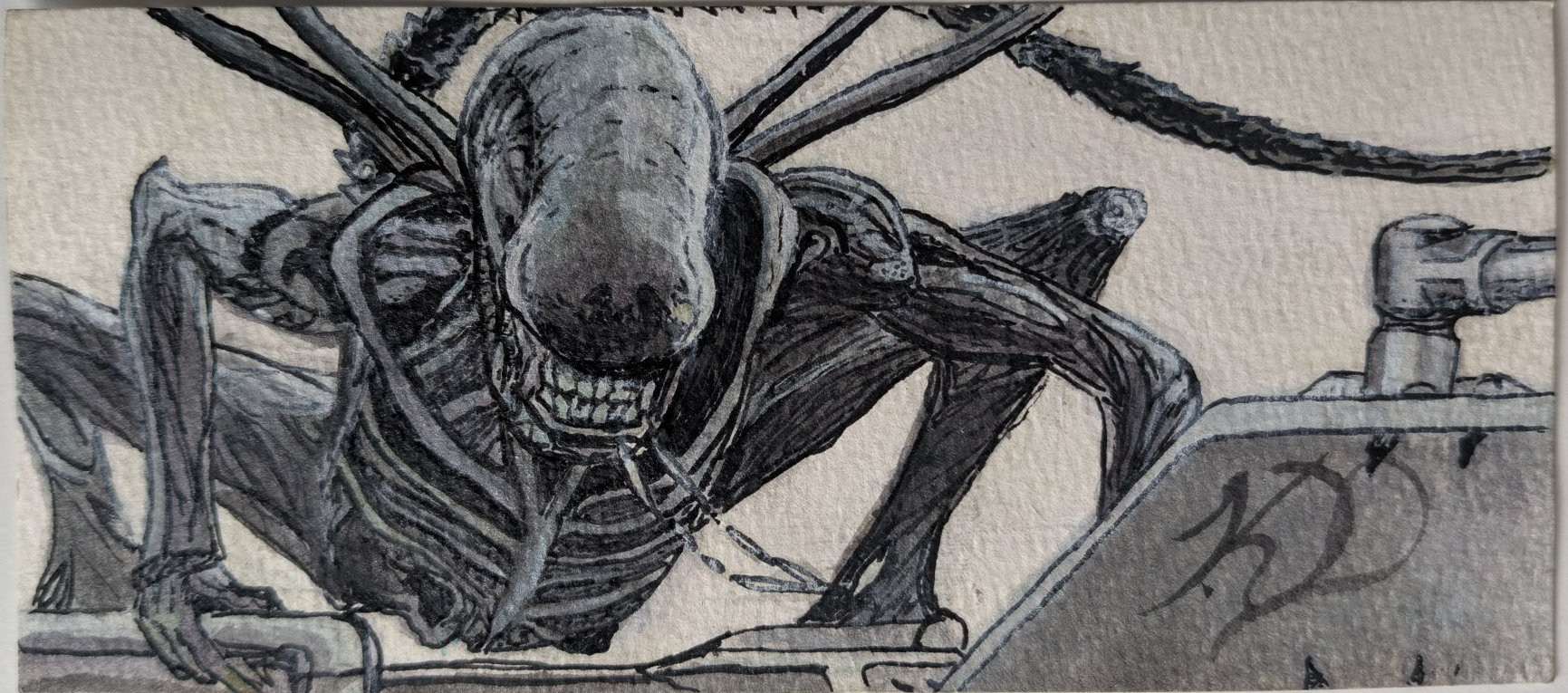 XENOMORPH dark sci-fi digital print